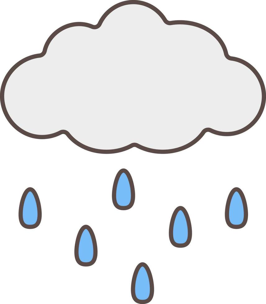 Rain Cloud Icon In Gray And Blue Color. vector