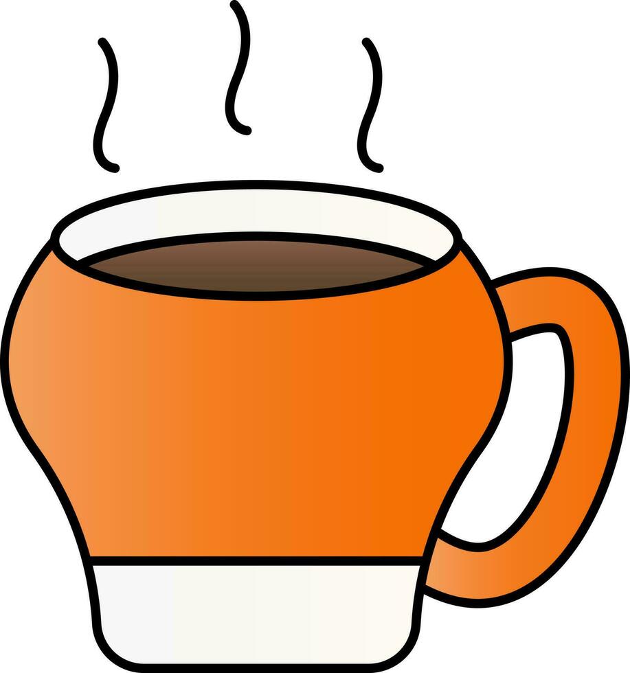 caliente taza icono en naranja y blanco color. vector