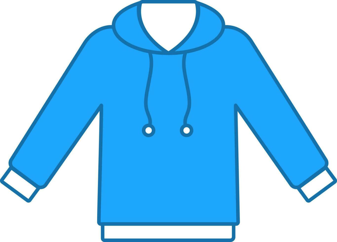 Hoodie Icon In Blue And White Color. vector