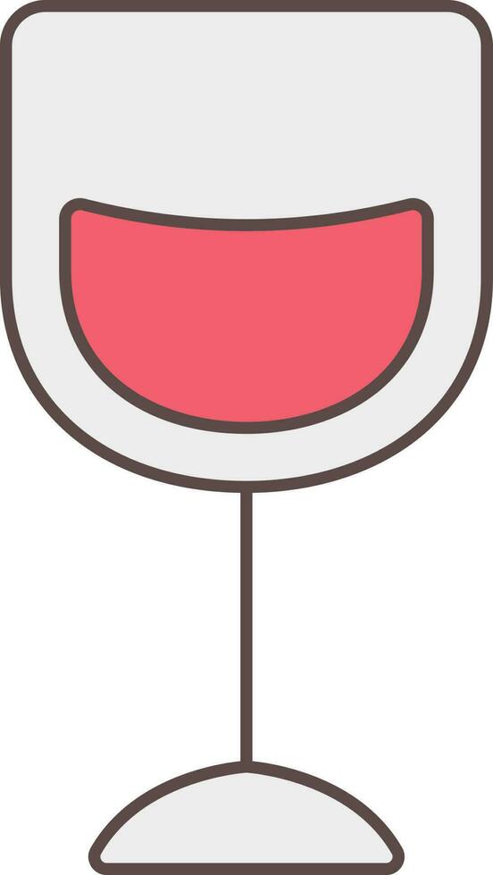 Drink Or Wine Glass Icon In Red And Gray Color. vector