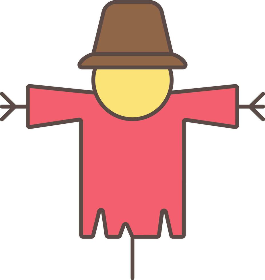 Scarecrow Icon In Flat Style. vector