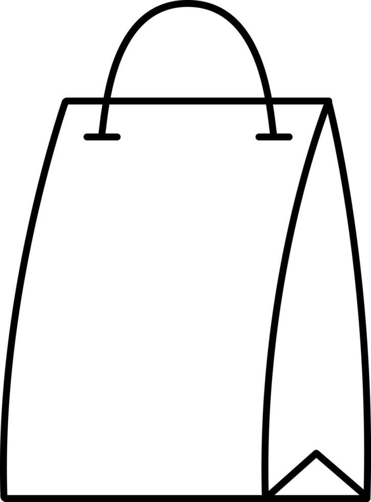 Carry Bag Icon In Black Line Art. vector