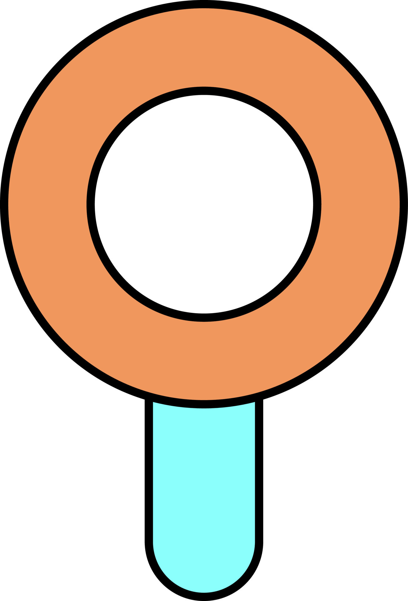 Illustration of Cyan and Orange Magnifying Glass Icon. 24194612 Vector