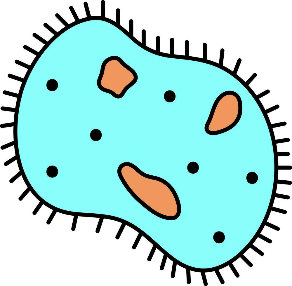 Illustration of Bacteria Icon in Flat Style. vector