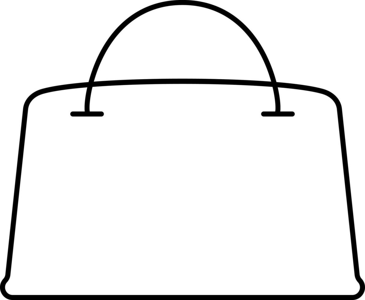 Shopping Bag Icon In Thin Line Art. vector