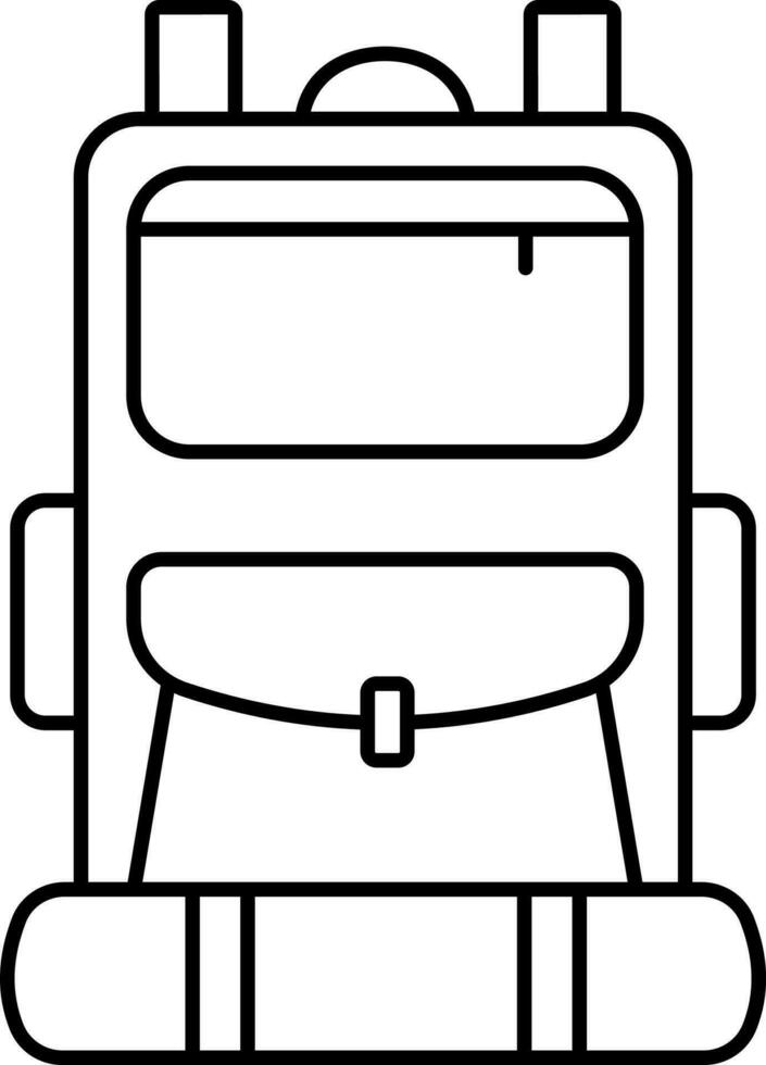 Backpack Icon Black Line Art. vector