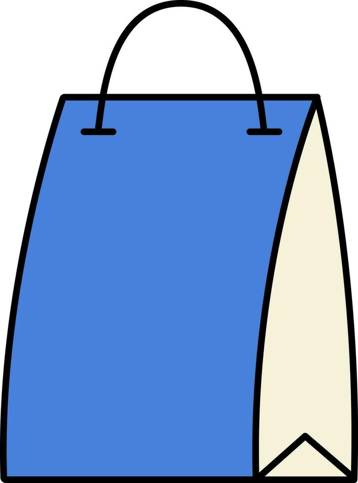 Carry Bag Icon In Blue And Beige Color. vector