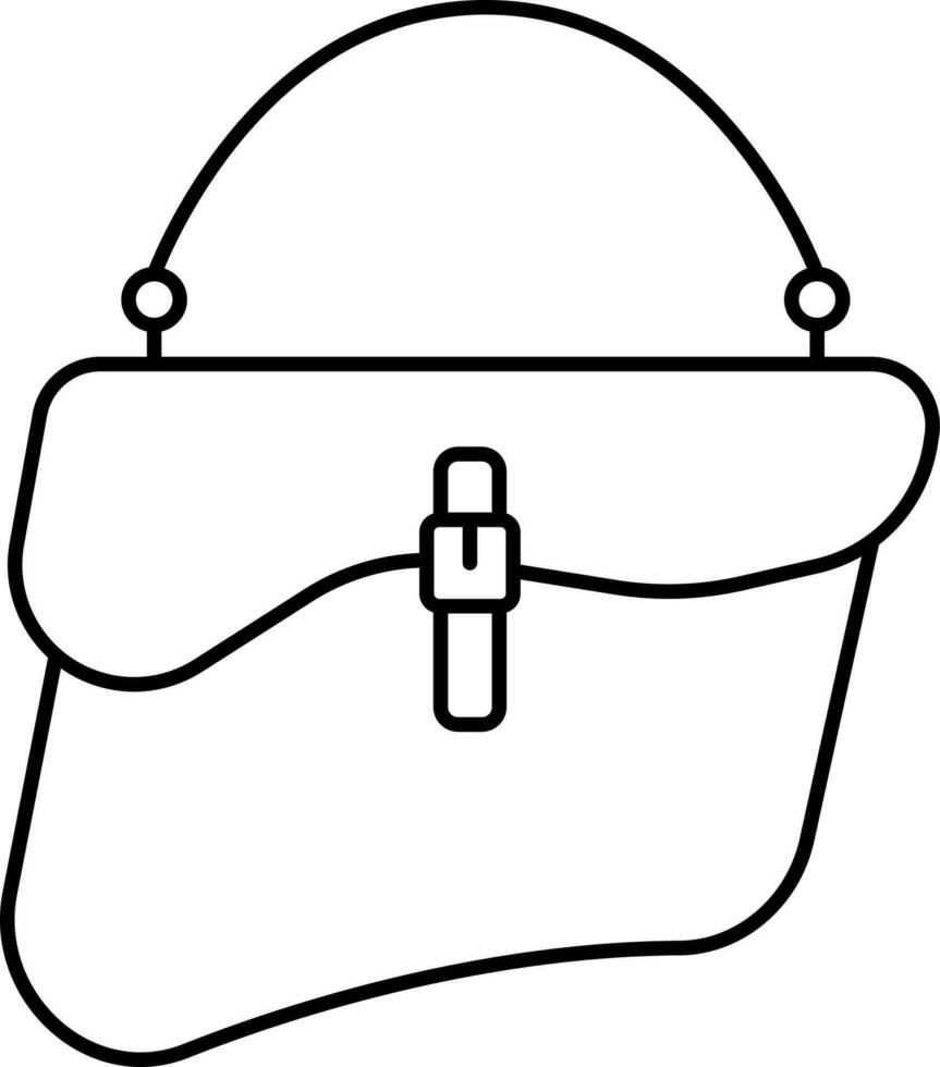 Ladies Handbag Icon In Line Art. vector