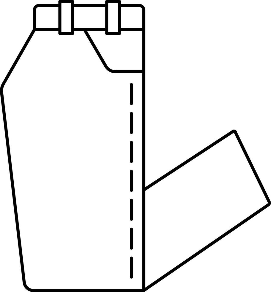 Black Outline Pant Or Trouser Icon. vector