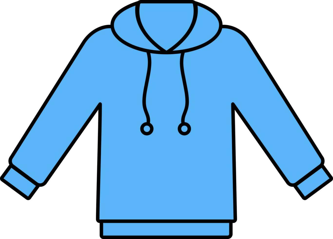 Hoodie Icon Or Symbol In Blue Color. vector