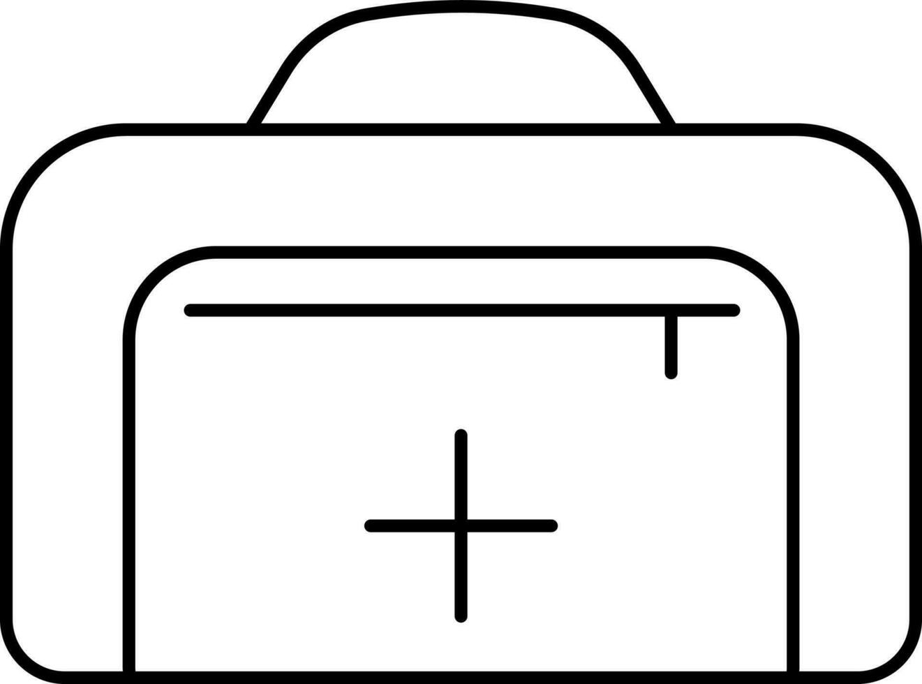 First Aid Kit Or Handbag Icon In Thin Line Art. vector