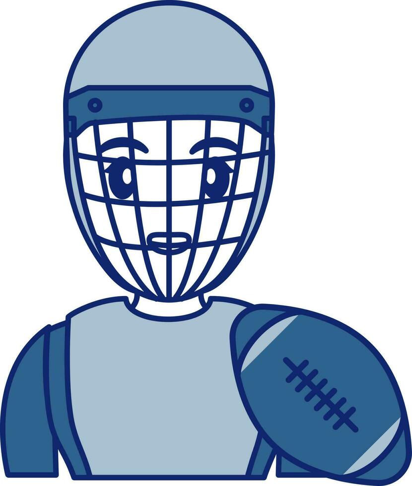 mujer rugby jugador icono en azul y blanco color. vector