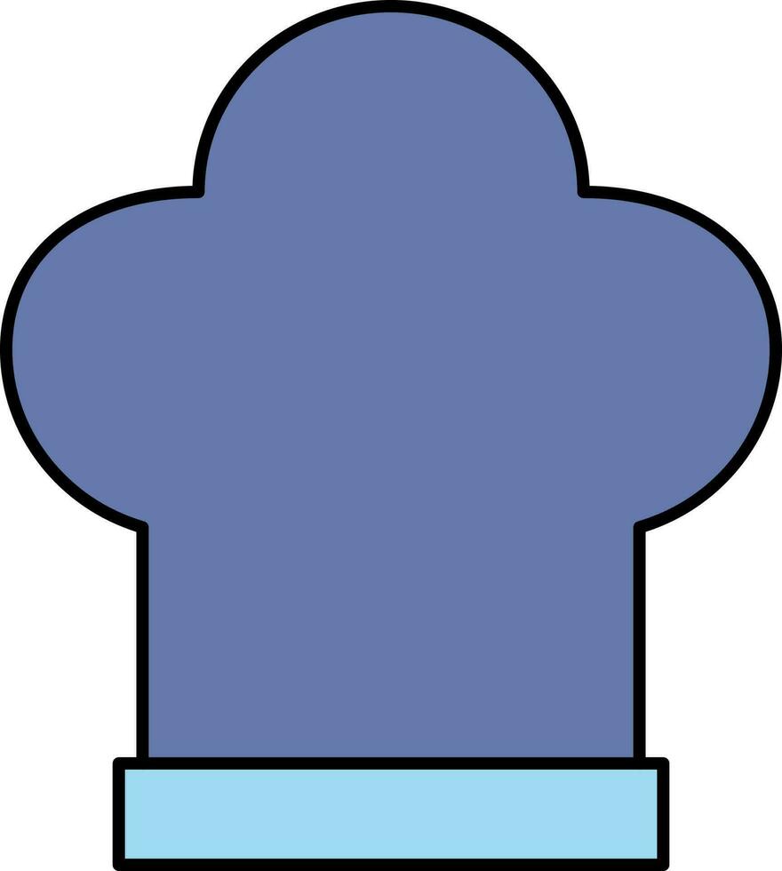 Flat Style Chef Hat Icon In Blue Color. vector