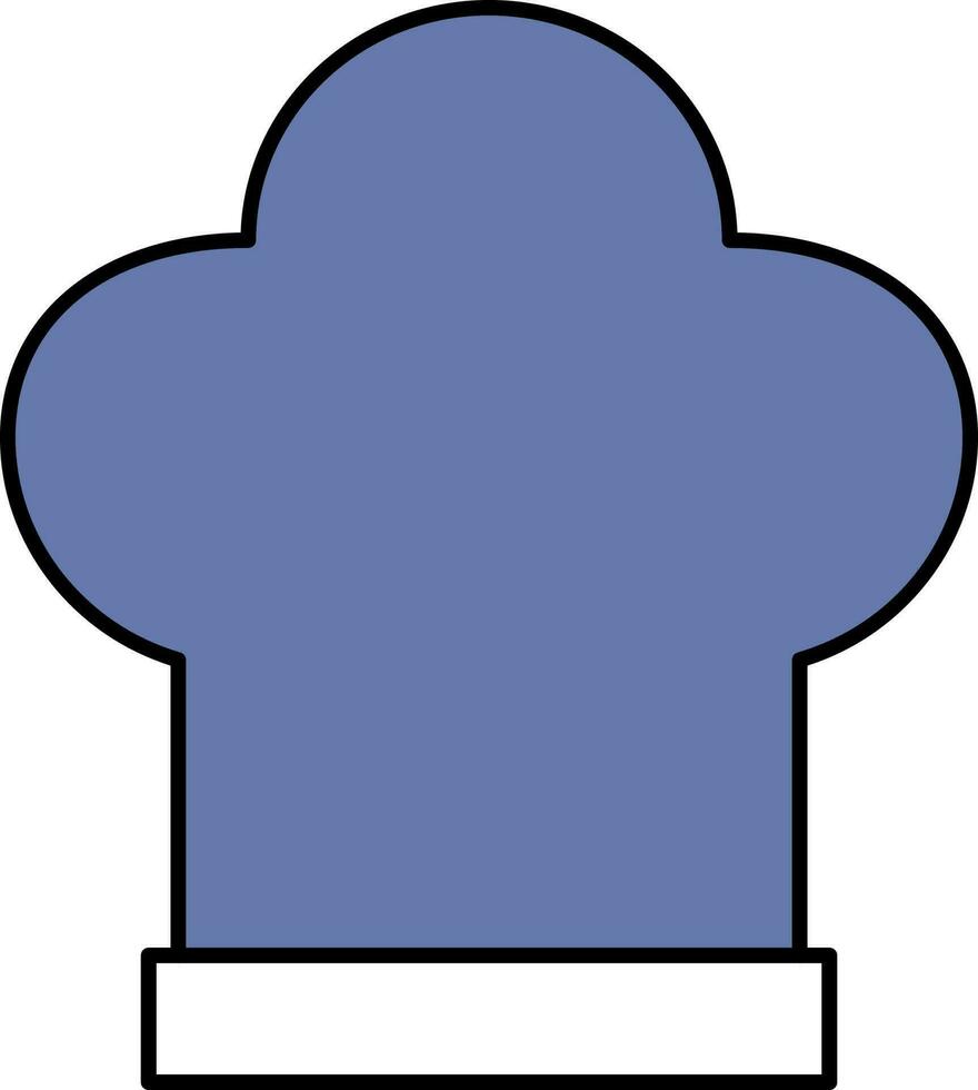 Flat Style Chef Hat Icon In Blue And White Color. vector
