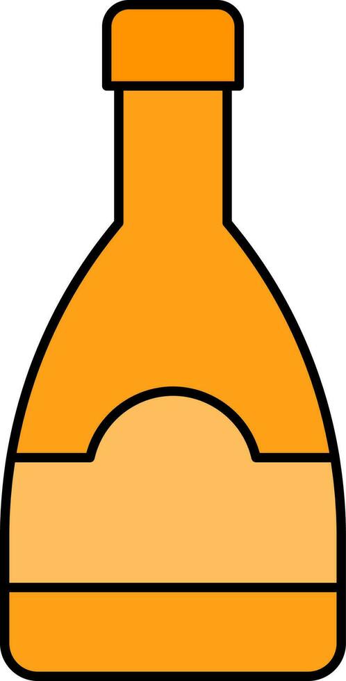 Illustration of Alcohol Bottle Icon in Yellow Color. vector