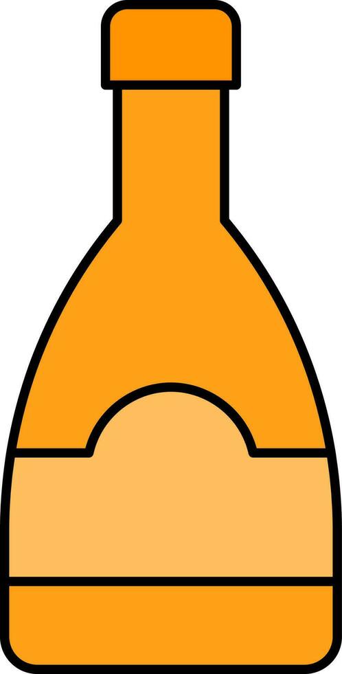 Illustration of Alcohol Bottle Icon in Yellow Color. vector