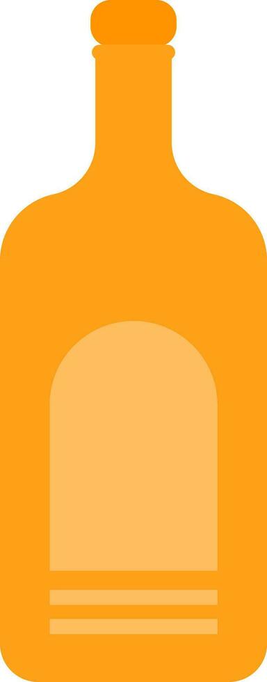 Isolated Bottle Icon in Yellow Color Flat Style. vector