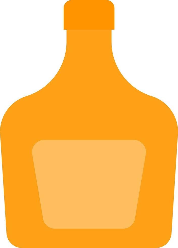 Isolated Whiskey Bottle Icon in Yellow Color. vector