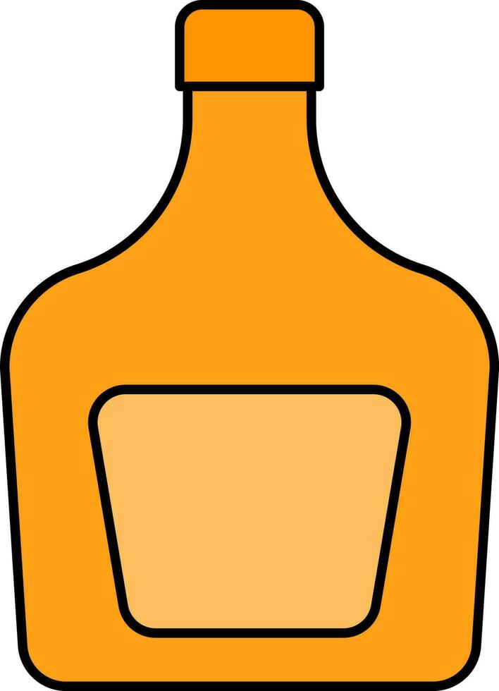 Isolated Whiskey Bottle Icon in Yellow Color. vector