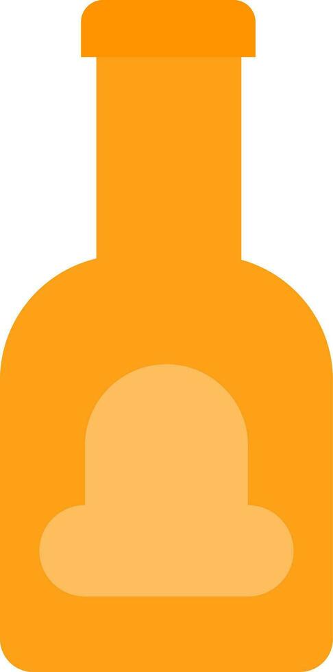 Isolated Yellow Color Bottle Icon in Flat Style. vector