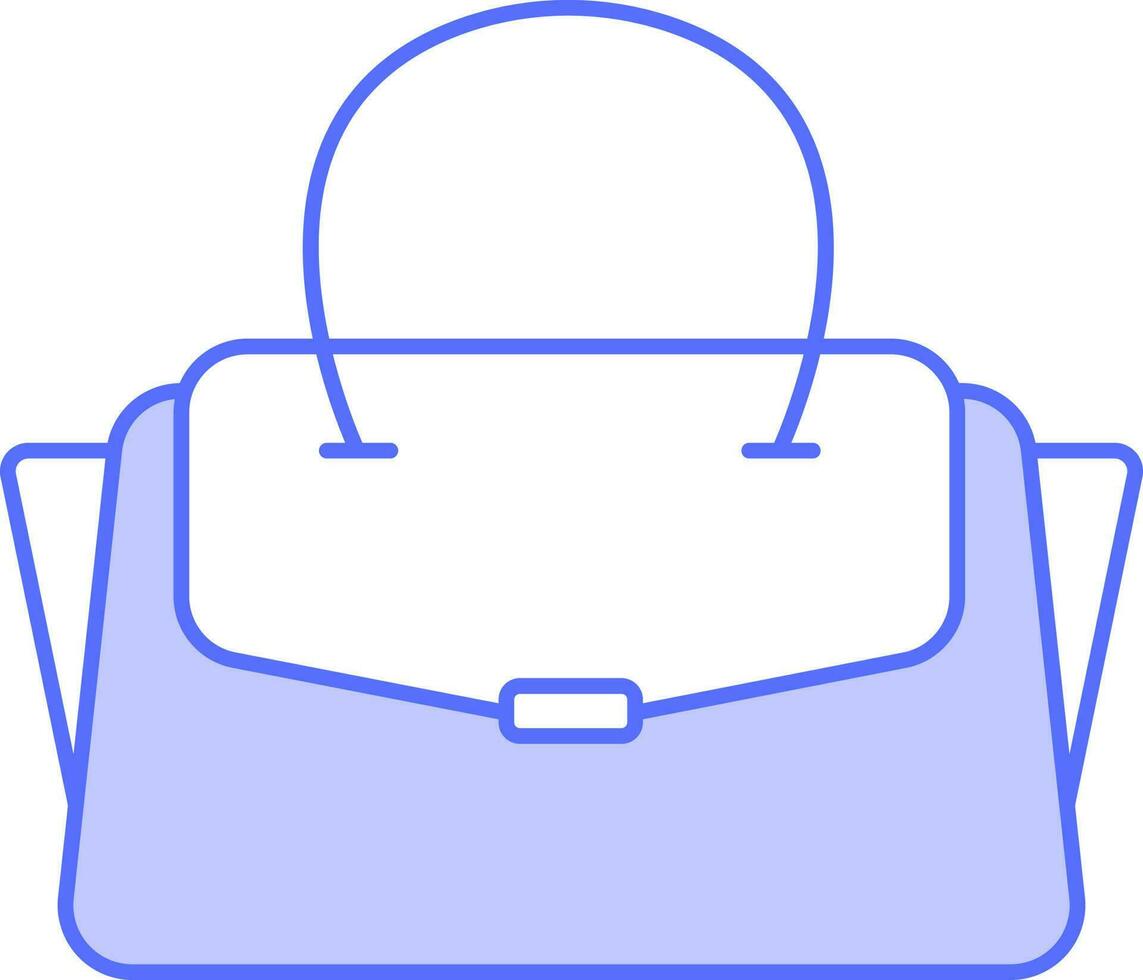 Ladies Handbag Icon In Blue And White Color. vector