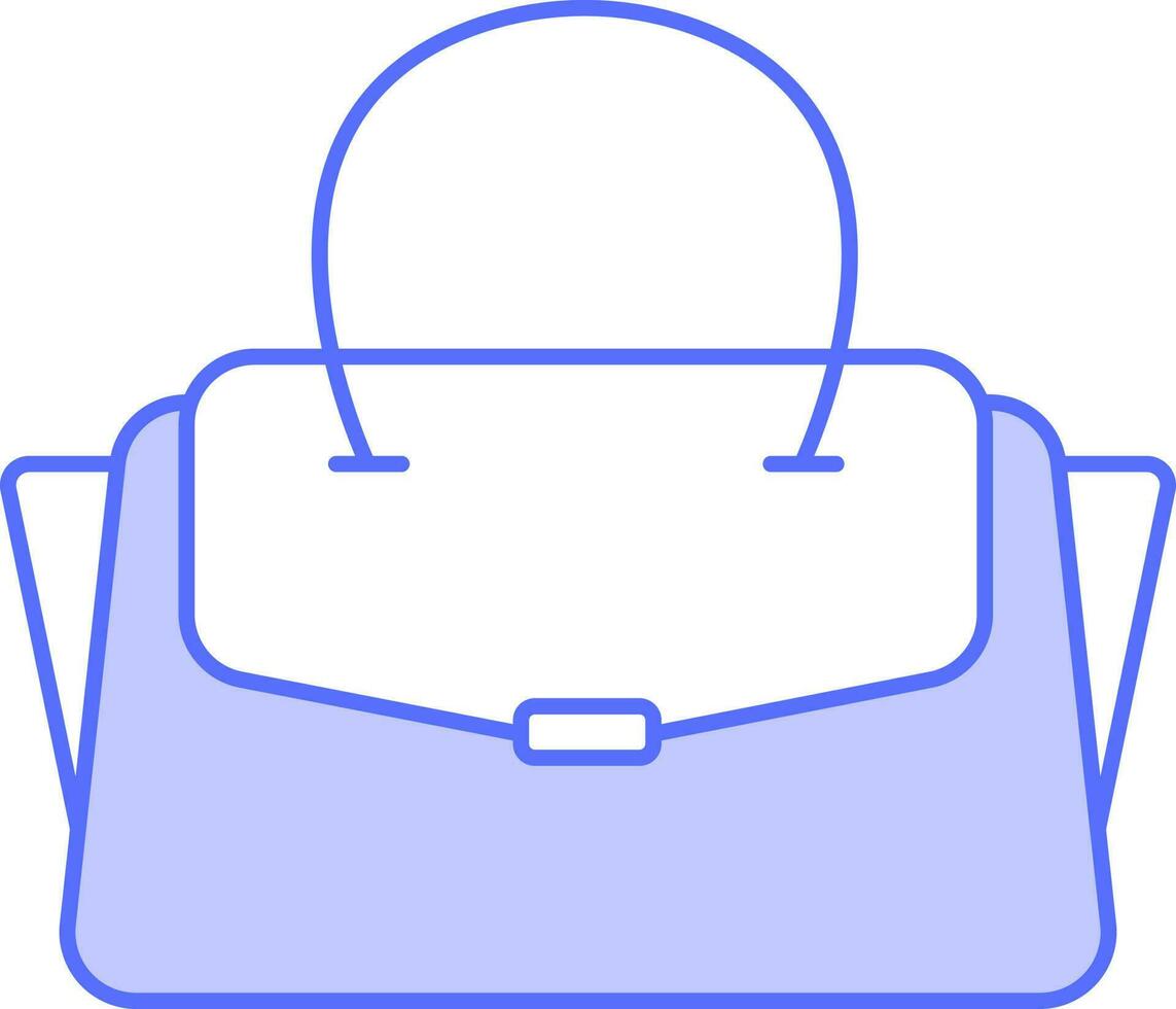 señoras bolso icono en azul y blanco color. vector