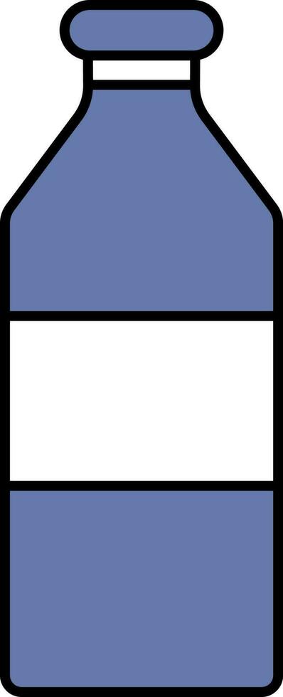 Bottle Icon In Blue And White Color. vector