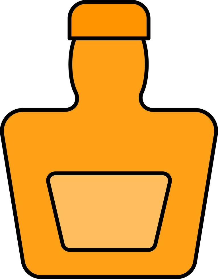 Vector Illustration of Brandy Bottle Icon in Yellow Color.