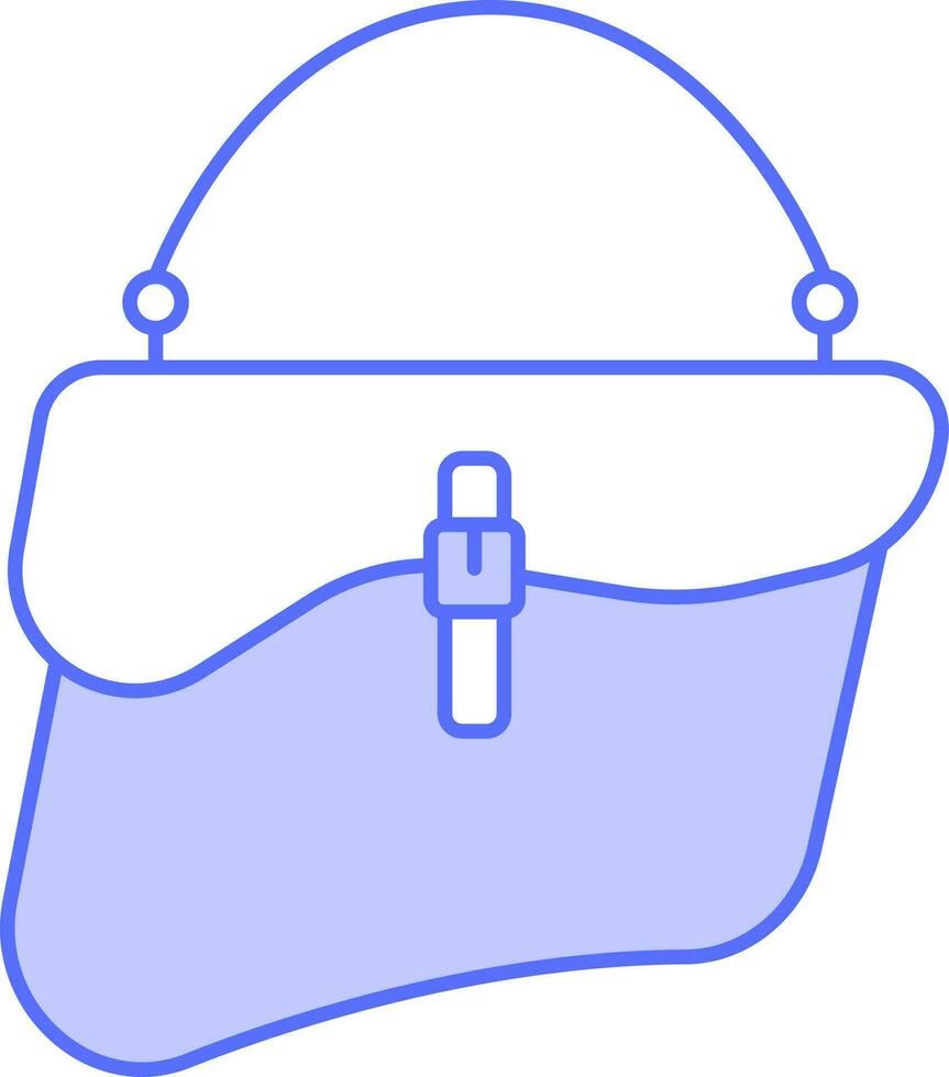 Ladies Handbag Icon In Blue And White Color. vector