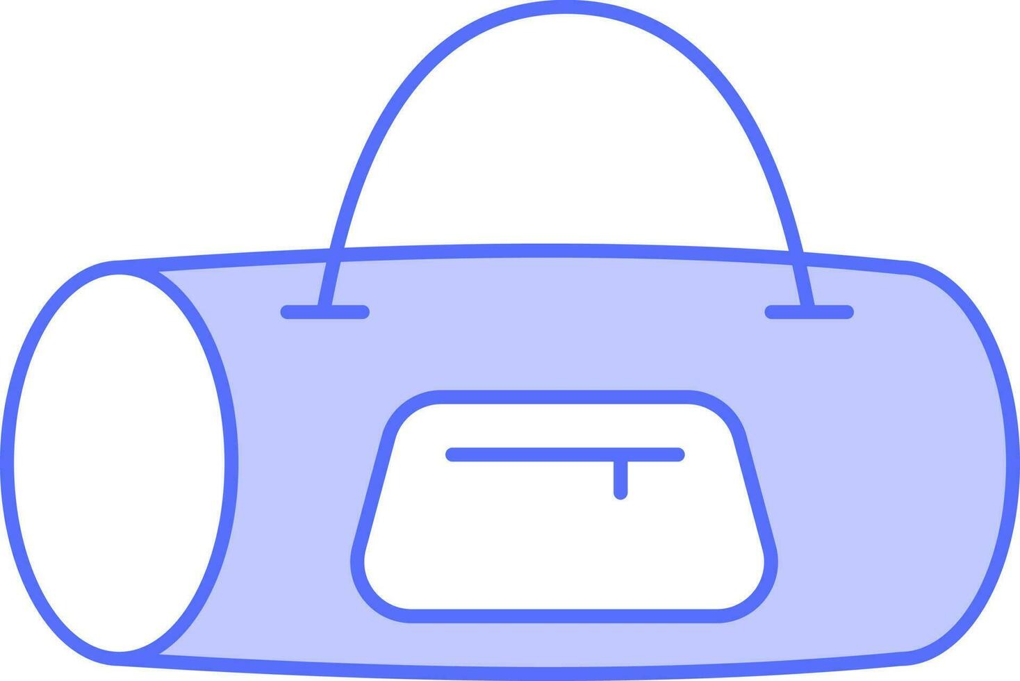 Duffle Bag Icon In Blue And White Color. vector