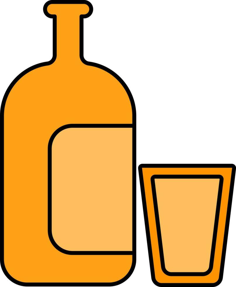 aislado vector ilustración de alcohol botella icono en amarillo color.