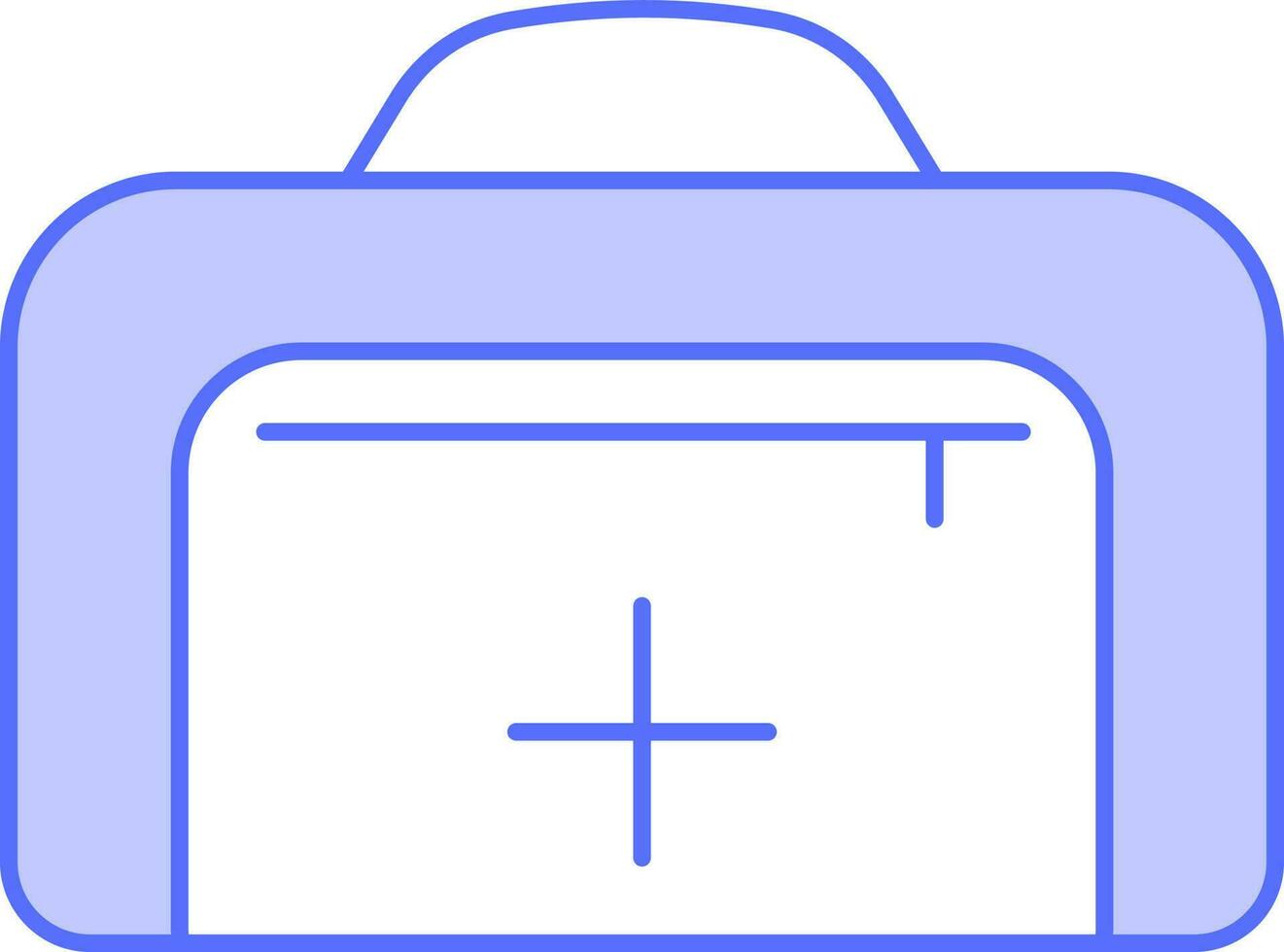 First Aid Kit Or Handbag Icon In Blue And White Color. vector