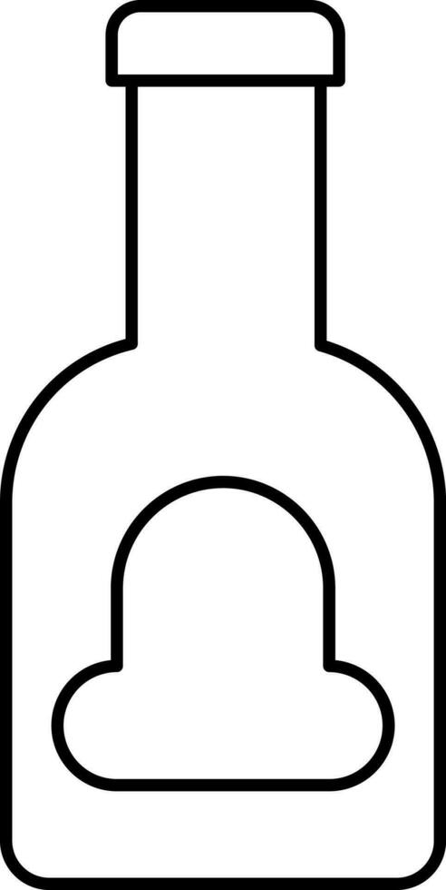 Isolated Bottle Icon in Thin Line Art. vector