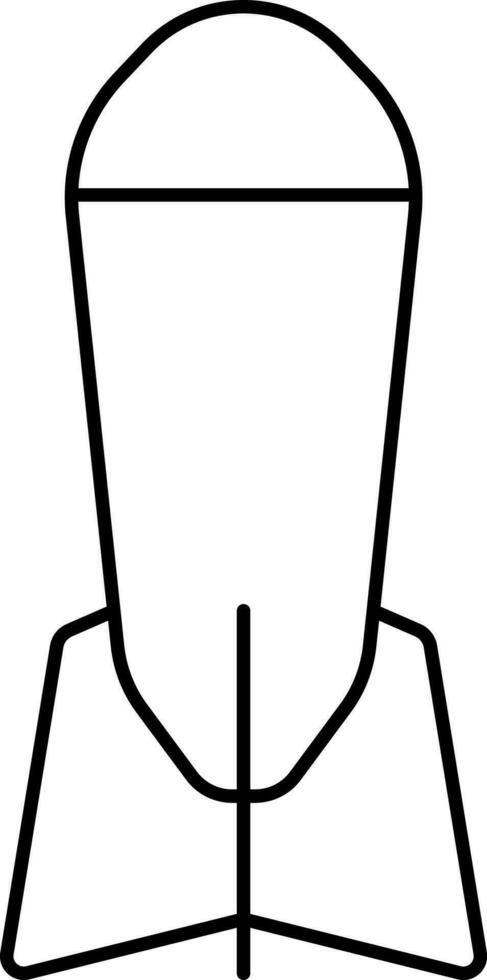 Mortar Bomb Icon In Black Line Art. vector