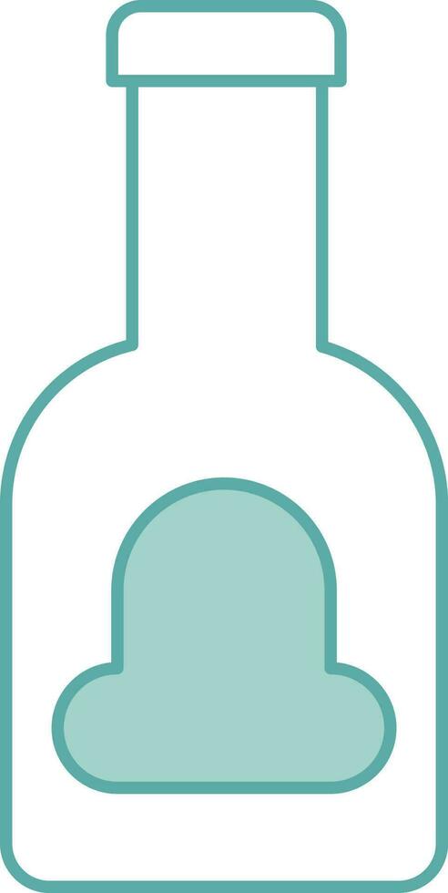Isolated Green And White Color Bottle Icon in Flat Style. vector