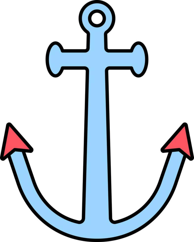 Anchor Icon In Blue And Red Color. vector