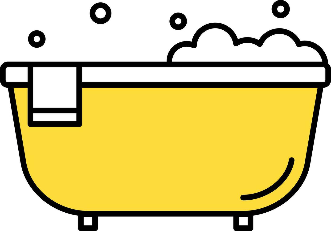 Bathtub Icon Or Symbol In Yellow Color. vector