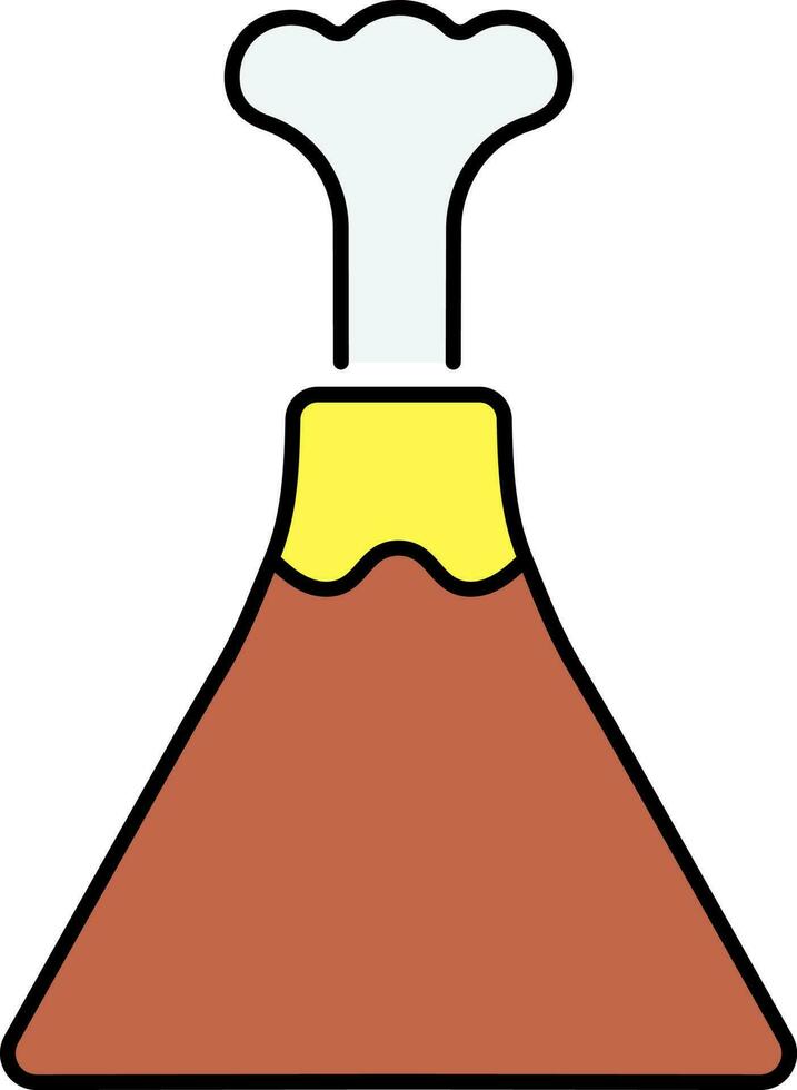 Volcano Icon In Flat Style. vector