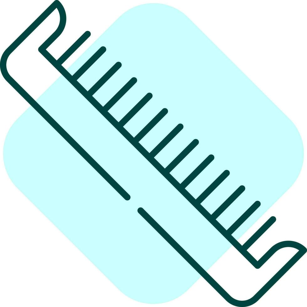 Blue Line Art Comb Icon On Sqaure Background. vector