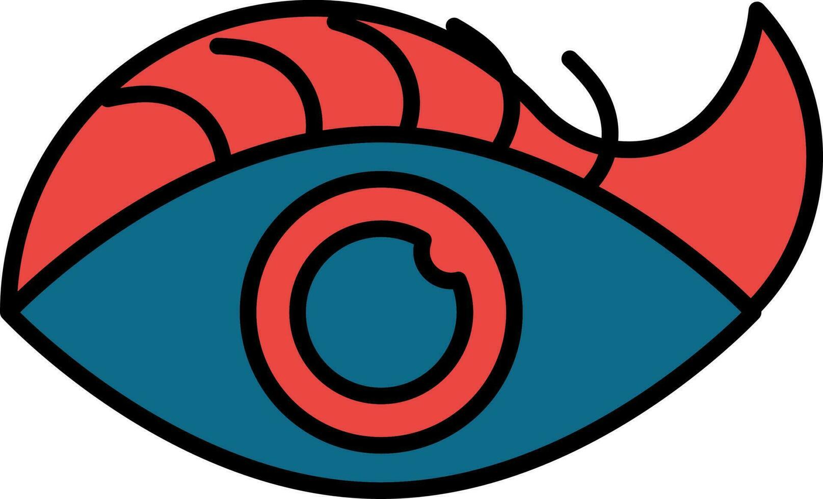 Illustration Of Eye Makeup Icon In Blue And Red Color. vector