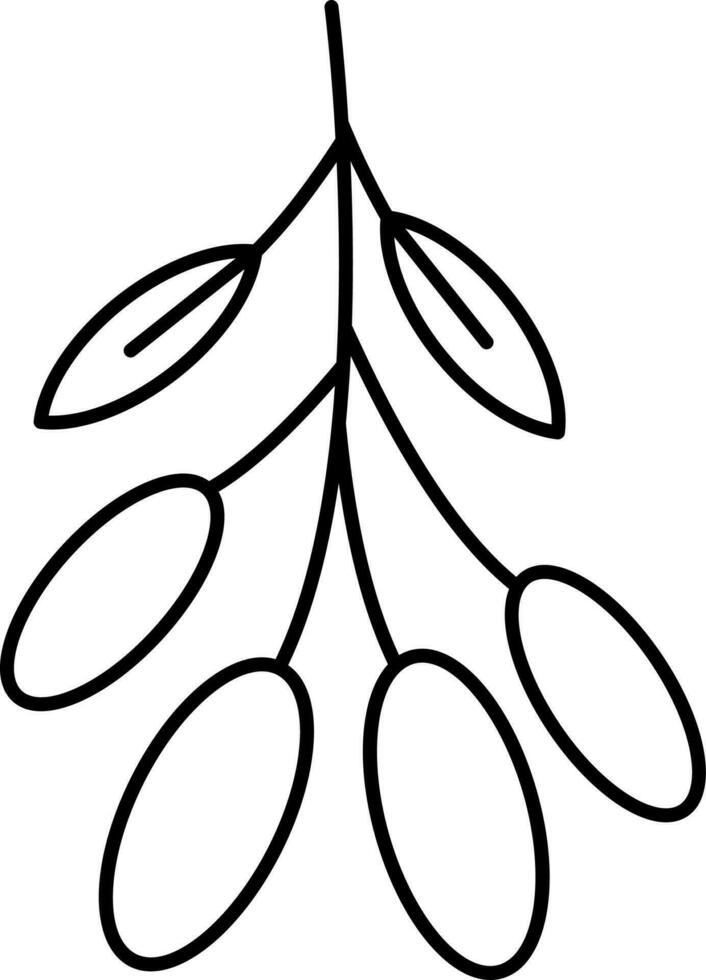 Goji Berry Icon In Black Outline. vector