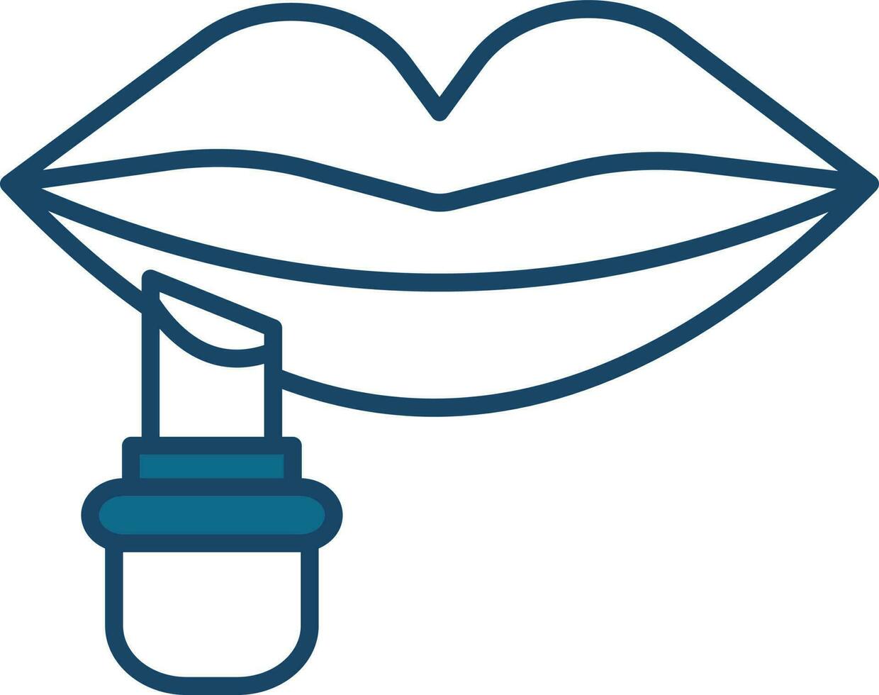 Illustration Of Applying Lipstick Icon In White And Blue Color. vector