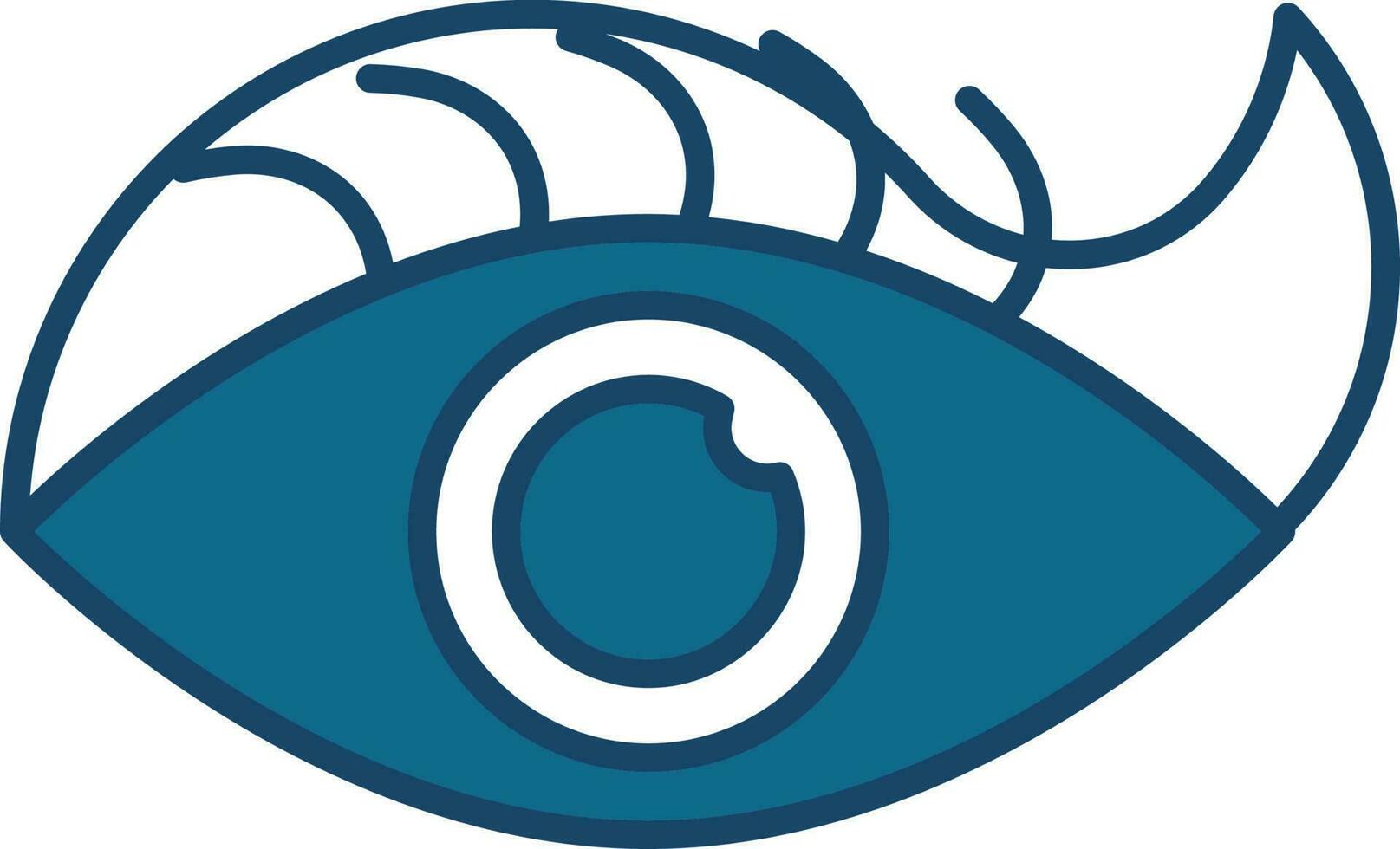 ilustración de ojo maquillaje icono en azul y blanco color. vector