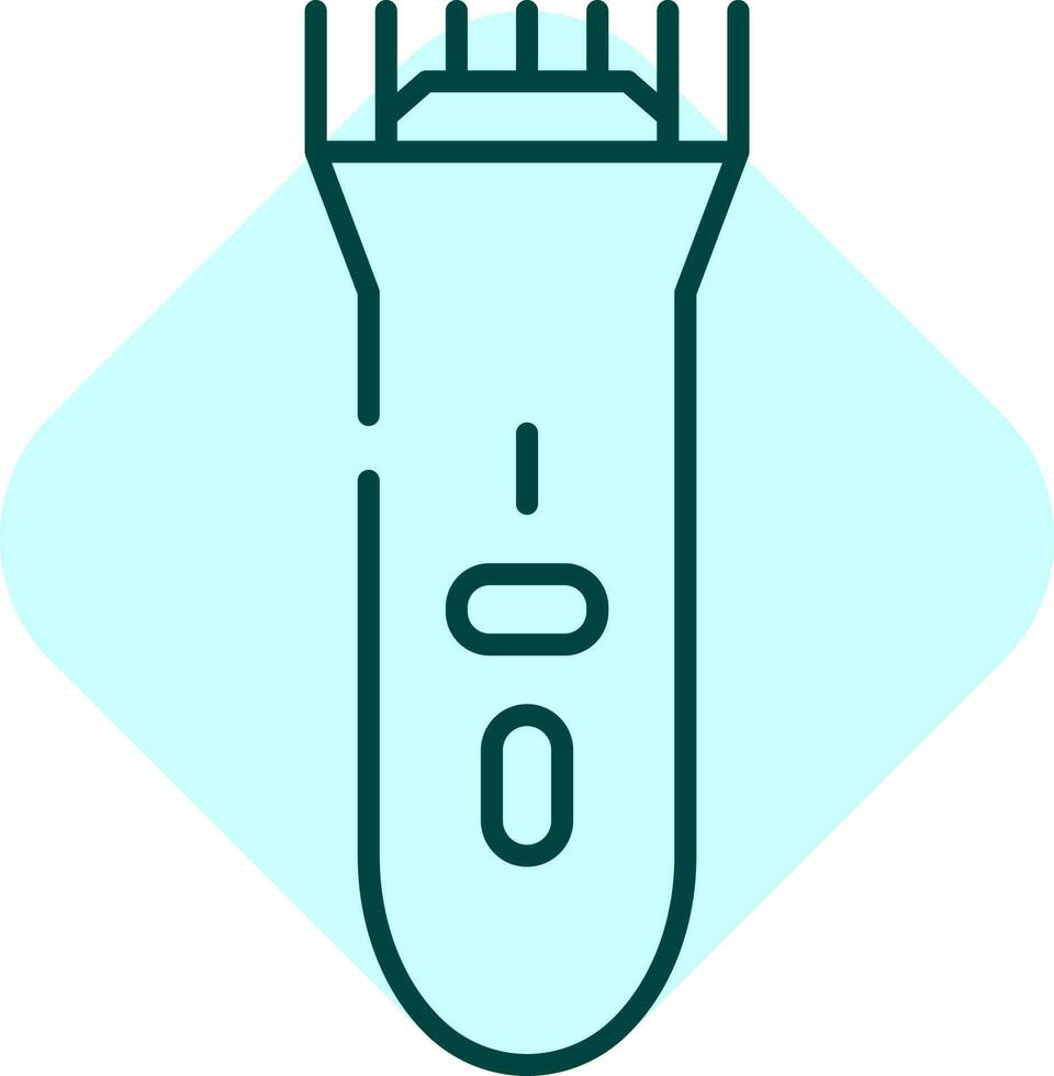 Blue Line Art Trimmer Icon On Sqaure Background. vector