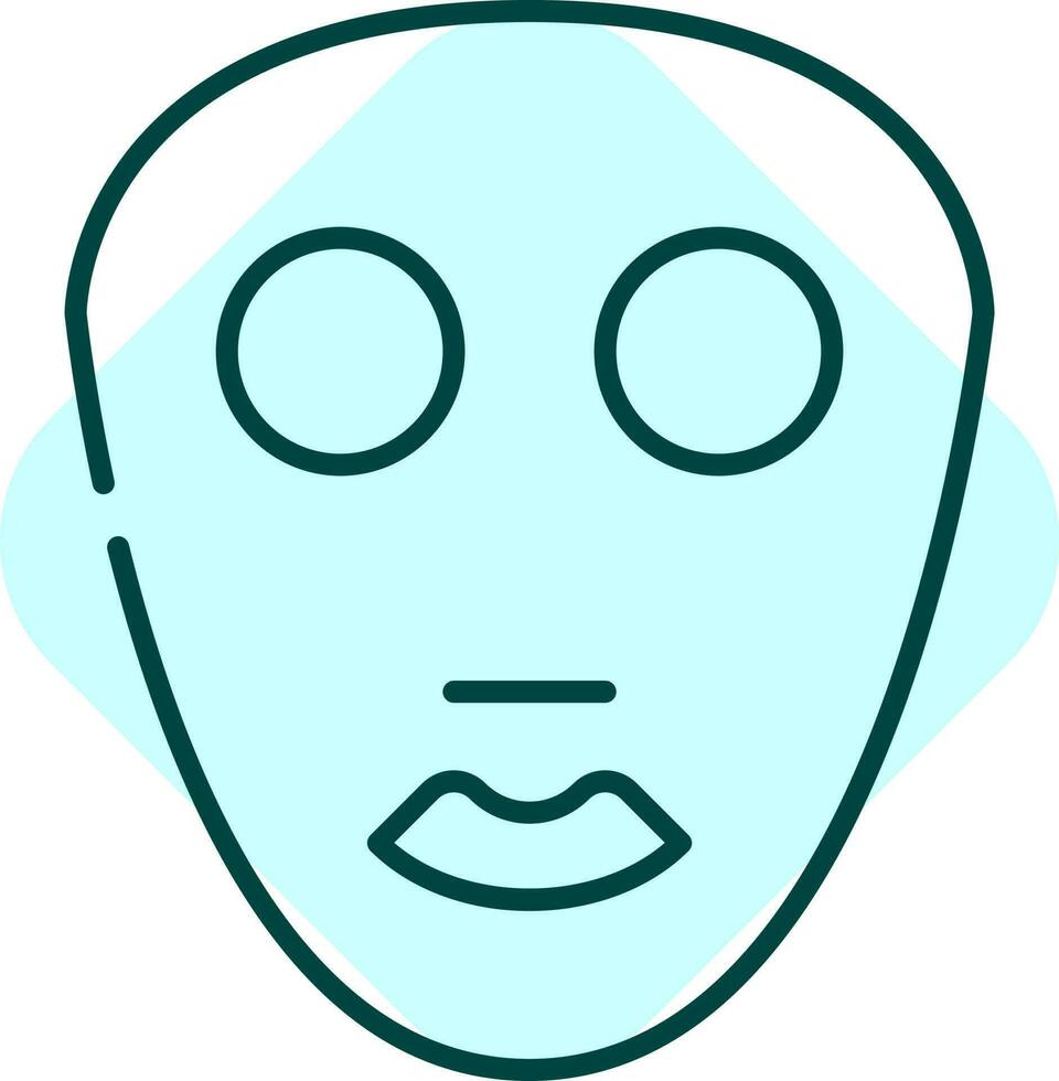 Blue Thin Line Art Face Pack Sqaure Icon Or Symbol. vector