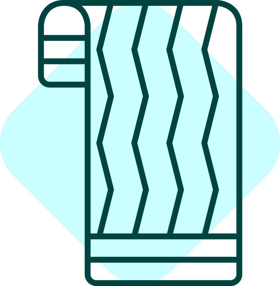 Blue Towel Line Art Square Icon. vector