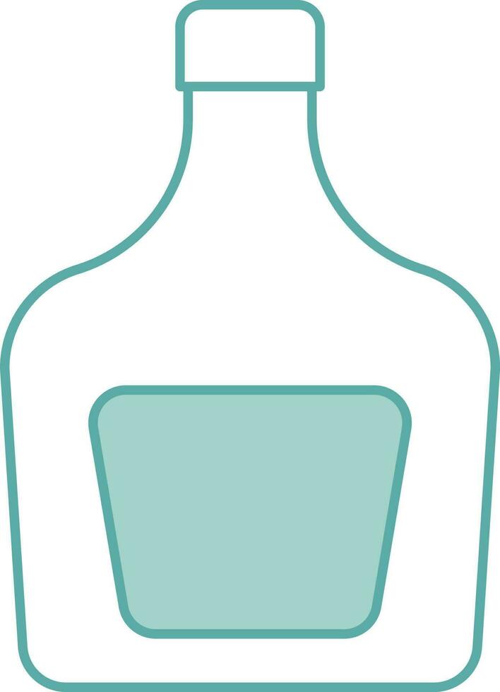 Isolated Whiskey Bottle Icon in Green And White Color. vector