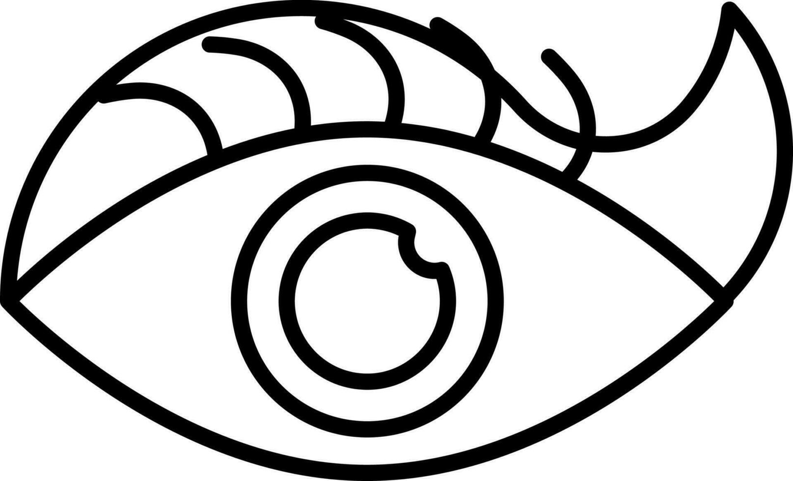 Illustration Of Eye Makeup Icon In Black Line Art. vector
