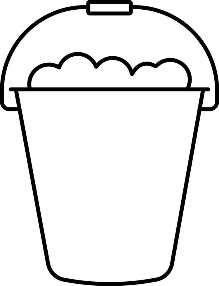 Line Art illustration of Suds in Bucket icon. vector