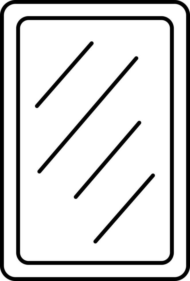 Flat Style Mirror Icon in Line Art. vector